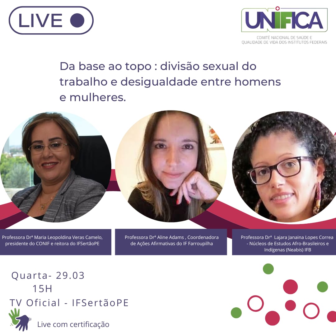 O IFS em parceria com o Unifica promove live em alusão ao Dia Internacional  da Mulher - IFS - Instituto Federal de Educação, Ciência e Tecnologia de  Sergipe