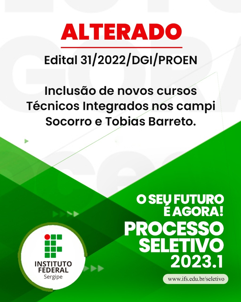 Ensino profissionalizante: IFRJ PS 2023 Integrados