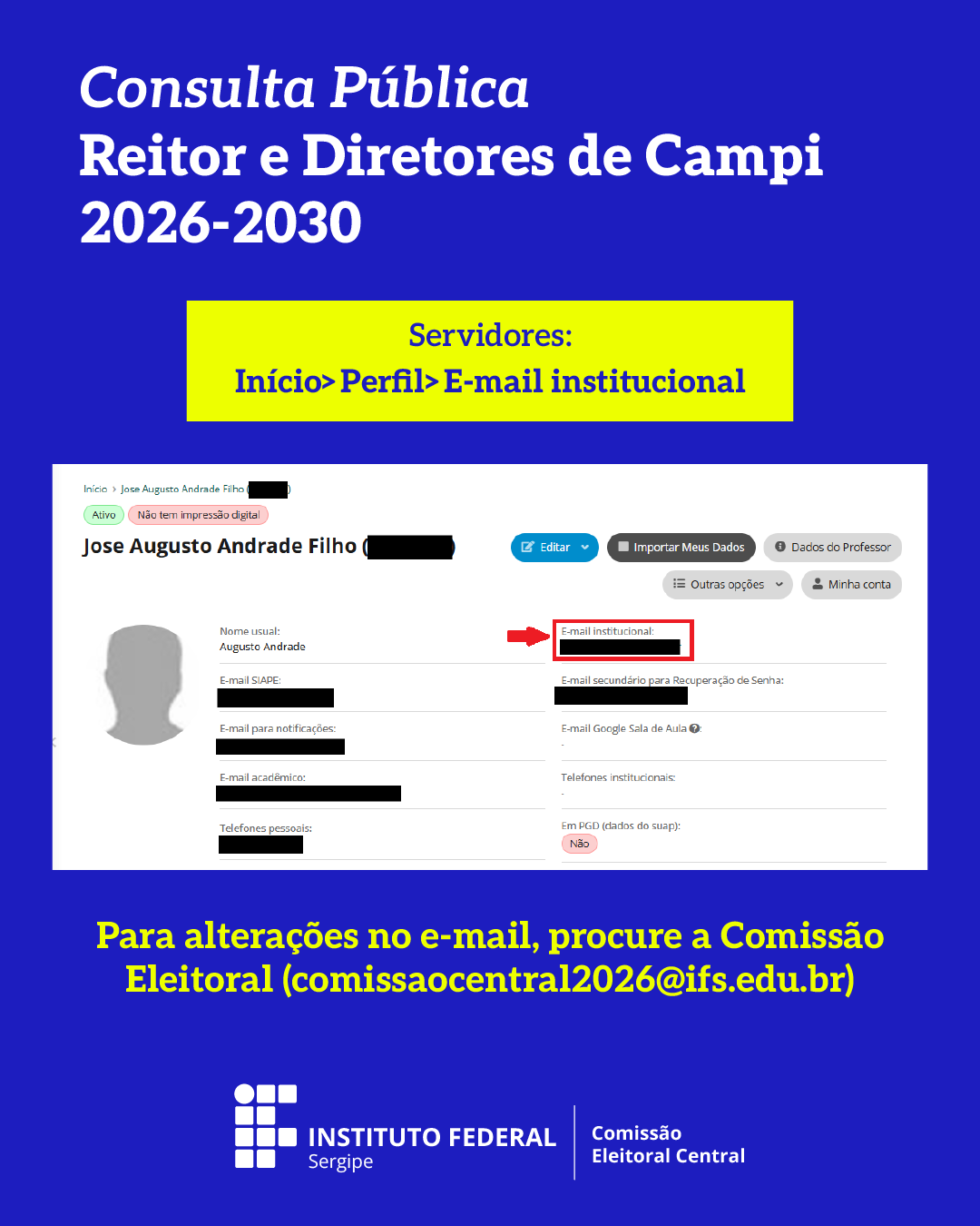 Comissão Eleitoral Central E mail para votação 3