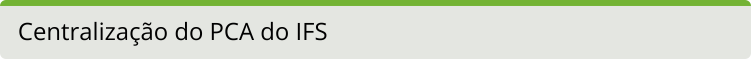 Centralização do PCA do IFS