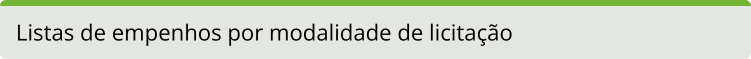 Listas de empenhos por modalidade de licitação