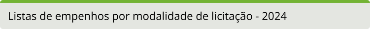 Listas de empenhos por modalidade de licitação 2024
