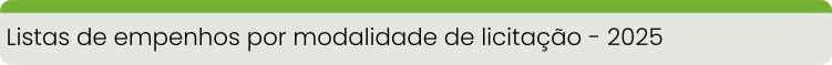 Listas de empenhos por modalidade de licitação 2025